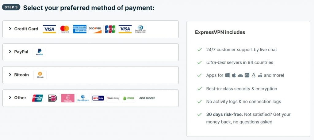 expressvpn payment