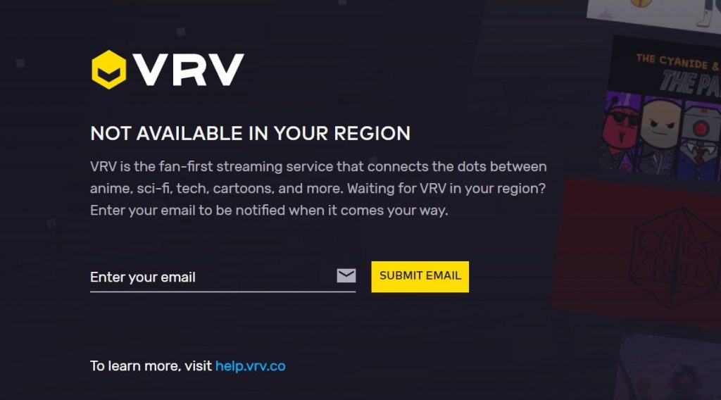 vrv not available in canada